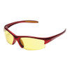 Equalizer, Safety Glasses, Anti-Scratch, Amber Lens, Red Frame, Half-Frame  21299