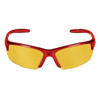 Equalizer, Safety Glasses, Anti-Scratch, Amber Lens, Red Frame, Half-Frame  21299