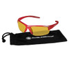 Equalizer, Safety Glasses, Anti-Scratch, Amber Lens, Red Frame, Half-Frame  21299