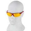 Equalizer, Safety Glasses, Anti-Scratch, Amber Lens, Red Frame, Half-Frame  21299