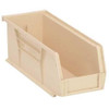 Hang & Stack Storage Bin, Polypropylene, Ivory, 4 in H, 4 1-8 in W, 10 7-8 in L  QUS224IV
