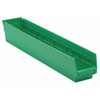 Shelf Storage Bin, Polypropylene, Green, 4 in H, 4 1-8 in W, 23 5-8 in L  QSB105GN