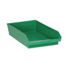 Shelf Storage Bin, Polypropylene, Green, 4 in H, 11 1/8 in W, 17 7/8 in L