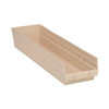 Shelf Storage Bin, Polypropylene, Ivory, 4 in H, 6 5/8 in W, 23 5/8 in L