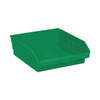 Shelf Storage Bin, Polypropylene, Green, 4 in H, 11 1/8 in W, 11 5/8 in L
