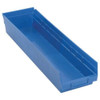 Shelf Storage Bin, Polypropylene, Blue, 4 in H, 6 5-8 in W, 23 5-8 in L  QSB106BL