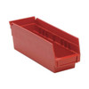 Shelf Storage Bin, Polypropylene, Red, 4 in H, 4 1/8 in W, 11 5/8 in L