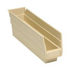 Shelf Storage Bin, Polypropylene, Ivory, 4 in H, 2 3/4 in W, 11 5/8 in L