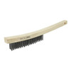 Wire Scratch Brush, .012 Carbon Steel Fill, Curved Handle, 3x19 Rows