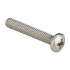#8-32 x 1 in Phillips Pan Machine Screw, Plain 18-8 Stainless Steel, 100 PK