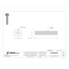 #8-32 x 1 in Phillips Pan Machine Screw, Plain 18-8 Stainless Steel, 100 PK  U51122.016.0100