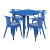 Square 31.5" W, 31.5" L, 29.5" H, Metal, Blue