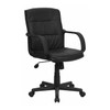 Metal Contemporary Chair, 17" to 20-1/2", Fixed Arms, Black