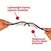 V30 Nemesis Safety Glasses, Anti-Scratch, Wraparound, Black Frame, Clear Lens  25676