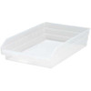 Shelf Storage Bin, Polypropylene, Clear, 4 in H, 11 1-8 in W, 17 7-8 in L  QSB110CL