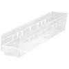 Quantum Storage Systems Clear Shelf Bin, 23-5-8"L x 4-1-8"W x 4"H QSB105CL