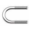 Round U-Bolt, 3/8"-16, 2 7/16 in W, 4 7/16 in H, Hot Dipped Galvanized Steel
