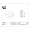 Hex Nut, M6-1.00, Steel, Class 10, Zinc Plated, 5 mm Ht, 100 PK  M04121.060.0001