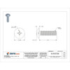 #10-32 x 3-4 in Phillips Truss Machine Screw, Plain 18-8 Stainless Steel, 100 PK  U51862.019.0076