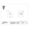 #10-32 x 3-8 in Phillips Flat Machine Screw, Plain 18-8 Stainless Steel, 100 PK  U51300.019.0038