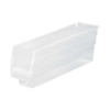 Shelf Storage Bin, Polypropylene, Clear, 4 in H, 2 3/4 in W, 11 5/8 in L