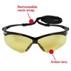 V30 Nemesis Safety Glasses,  Anti-Scratch, Wraparound, Black Frame, Amber Lens  25659