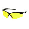 Safety Glasses, Wraparound Amber Polycarbonate Lens, Scratch-Resistant