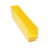 Shelf Storage Bin, Polypropylene, Yellow, 6 in H, 4 1/8 in W, 23 5/8 in L