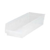 Shelf Storage Bin, Polypropylene, Clear, 4 in H, 6 5/8 in W, 17 7/8 in L