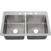 Stylebuilt 33 In. x 22 In. x 9 In. 50-50 Double Bowl Dual Mount Kitchen Sink FD2053090912Z4K 424251