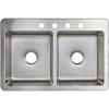 Stylebuilt 33 In. x 22 In. x 9 In. 50-50 Double Bowl Dual Mount Kitchen Sink FD2053090912Z4K 424251