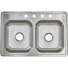 Common Goods 33 In. x 22 In. x 6 In. Double Bowl Top Mount Kitchen Sink FD2005060607Z4K 427879