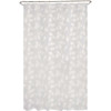 Zenna Home 70 In. x 72 In. Just Leaves White Waterproof PEVA Shower Curtain