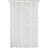 Zenna Home 70 In. x 72 In. Just Leaves White Waterproof PEVA Shower Curtain