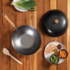 Kitchen Supply 14" Carbon Flat Wok Set J21-9972 629540