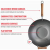 Kitchen Supply 14" Carbon Flat Wok Set J21-9972 629540