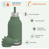 Ad-N-Art 16 Oz. Bestie Animal Insulated Water Bottle, Dinosaur SBV44DI 632965