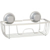 Zenna Home Rustproof Satin Chrome Power Grip Pro Adhesive/Suction Storage Basket