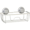 Zenna Home Rustproof Satin Chrome Power Grip Pro Adhesive/Suction Storage Basket