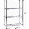 Muscle Rack 36 In. x 14 In. x 54 In. 4-Tier Chrome Wire Shelving Unit WS361454-4C 259570