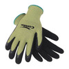 Coated Gloves, Latex, Foam, Palm, 3 Abrasion Level, Black/Green, 2XL (11) 1 PR