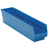 Shelf Storage Bin, Polypropylene, Blue, 4 in H, 4 1-8 in W, 17 7-8 in L  QSB103BL