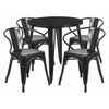 Flash Furniture Black Metal Set,30RD CH-51090TH-4-18ARM-BK-GG
