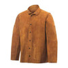 Welding Jacket, Cowhide, 3 oz, 30 in Length, Snaps Closure, 2 Pockets, Brown, S