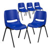 Flash Furniture Navy Stack Chair-Black Frame,PK5 5-RUT-12-NVY-BLACK-GG