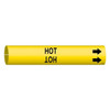 Brady Pipe Marker,Hot,Yellow,1-1/2 to 2-3/8 In 4197-B