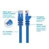 Monoprice Patch Cord,Cat 6,Booted,Blue,10 ft. 3436