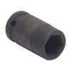 WESTWARD 1/4 in Drive Impact Socket, Standard Socket, Black Oxide, Steel,10 mm