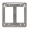 Box Cover, Square Box Type, 2 Gang, Galvanized Steel, GFCI Receptacle Cover Type