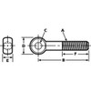 Eye Bolt With Shoulder, 1-4"-20, 2-3-4 in Shank, 3-16 in ID, Steel, black oxide  42931